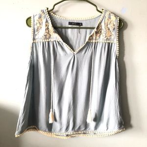 Thml embroidered sleeveless top
